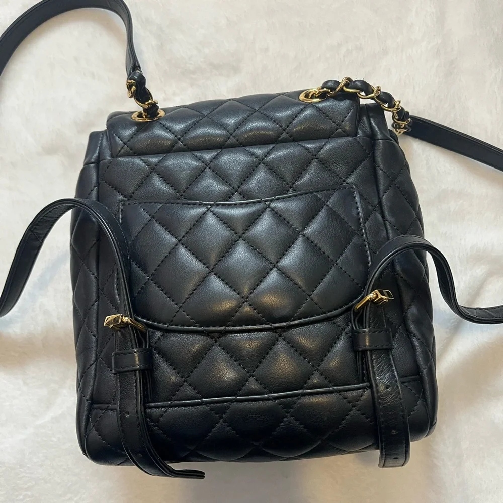 Chanel Mini Urban Spirit backpack with gold Hardware Lambskin offers welcomed